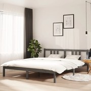 vidaXL Estrutura de cama 160x200 cm madeira maciça cinzento