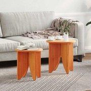 vidaXL Mesa de centro 2 pcs Marrom Cera