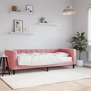 Sofá-cama com colchão 80x200 cm veludo rosa