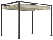 Outsunny Pérgola 298x213x221 cm Pérgola de Jardim com Teto Retrátil de