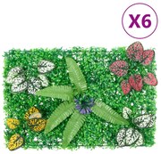  vidaXL Vedação de plantas artificiais 6 pcs 40x60 cm verde