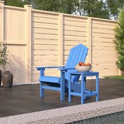 vidaXL Cadeira de jardim Adirondack com mesa PEAD ciano