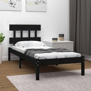 Estrutura de cama pequena solteiro 75x190 cm madeira preto