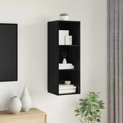 vidaXL Gabinete para TV com prateleira Carvalho preto 37 x 37 x 107 cm