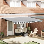Toldo retrátil 4,5x3 m tecido e alumínio antracite e branco