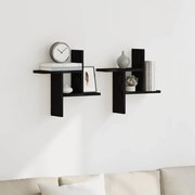 vidaXL Prateleiras de parede 2 pcs derivados madeira carvalho preto