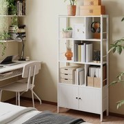 Estante com 4 prateleiras abertas, moderna 30 x 74 x 154,5 cm branco