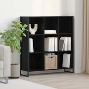 vidaXL Gabinete de Livros Carvalho Preto 99,5 x 30 x 108,5 cm