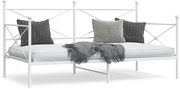 vidaXL Cama de Dia sem Colchão 100x190 cm aço branco