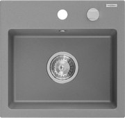 Mexen Milo lava-louça de granito de 1 câmara 435 x 410 mm, cinza, sifão cromado - 6505441000-71