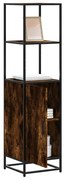 vidaXL Armário alto 35,5x35x139 cm madeira e metal carvalho fumado