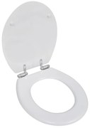 vidaXL Assento de sanita com tampa de fecho suave MDF branco