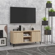 vidaXL Móvel de TV com pernas em metal 103,5x35x50 cm carvalho sonoma