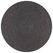 vidaXL Tapete artesanal em juta redondo 90 cm cinzento escuro