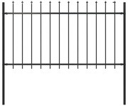 vidaXL Cerca de jardim com topo em forma de lança em aço 181x100 cm, preta