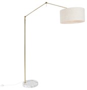 Candeeiro de pé dourado com abajur cinza claro 50 cm regulável - Editor Design,Moderno