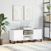 vidaXL Armário p/ discos 121x38x48 cm deriv. madeira branco brilhante