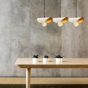 Chandelier Sivani – Branco e Dourado – 80 x 17 cm