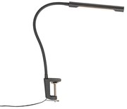 Candeeiro de mesa de braçadeira preto com LED e dimmer tátil - Lionard Moderno