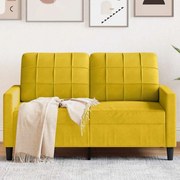 vidaXL Sofá de 2 lugares veludo 120 cm amarelo