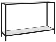 Mesa consola 120x35x75 cm vidro temperado branco
