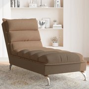 Chaise lounge com almofadões tecido castanho