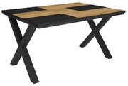 Mesa de sala de jantar | 6 pessoas | 140 | Robusto e estável graças à sua estrutura e pernas sólidas | Ideal para reuniões familiares | Oak e Black |