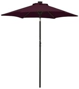 vidaXL Guarda-sol de jardim com luzes LED 200x211 cm alumínio bordô
