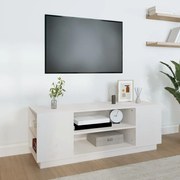 vidaXL Móvel de TV 110x35x40,5 cm madeira de pinho maciça branco