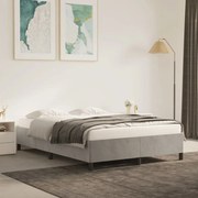 Estrutura de cama 140x190 cm veludo cinzento-claro