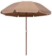 vidaXL Guarda-sol de jardim c/ poste de aço 240cm cinzento-acastanhado