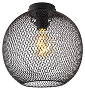 Candeeiro de teto moderno preto 30 cm - Mesh Ball Moderno