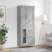 vidaXL Armário alto 69,5x34x180 cm derivados de madeira cinza cimento