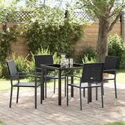 vidaXL Conjunto de Jantar para Jardim 5 pcs Preto Rattan de PE