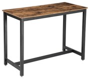 Mesa de bar VASAGLE, mesa de cozinha industrial, mesa de jantar com estrutura de metal sólido, para coquetéis, bar, adega para festas, restaurante, sala de estar, com aparência de madeira, 120 x 60 x 90 cm LBT91X