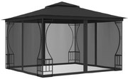 vidaXL Gazebo com redes 300x300x265 cm antracite