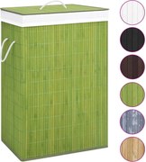 vidaXL Cesto para roupa suja c/ secção única bambu verde