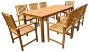 vidaXL 9 pcs conjunto de jantar exterior madeira de acácia maciça