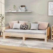 vidaXL Sofá-cama de puxar pinho maciço 2x(90x190) cm