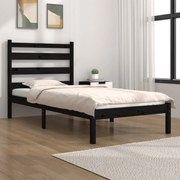 Estrutura cama de solteiro 90x190 cm pinho maciço preto