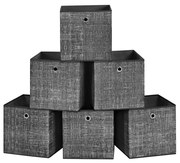 Conjunto de 6 caixas de armazenamento dobráveis em tecido não tecido | SONGMICS | 30 x 30 x 30 cm | preto | RFB006B01.
