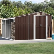 vidaXL Abrigo de jardim 277x279x179 cm aço galvanizado castanho