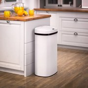 Caixote do lixo com sensor em aço inoxidável  58L branco/creme