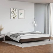 Estrutura de cama 200x200cm couro artificial castanho