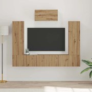 vidaXL Conjunto de móvel de TV com prateleira 7 pcs carvalho artisiano