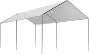 Outsunny Tenda de garagem 3x6 m Impermeável com Toldo de Tecido PE e Estrutura de Aço Galvanizado Branco | Aosom Portugal