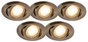 Conjunto de 5 focos embutidos modernos bronze com LED regulável em 3 níveis - Mio Moderno