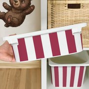 Autocolante para caixa IKEA TROFAST - Riscas vermelhas e brancas