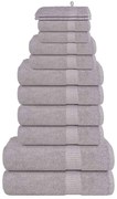 vidaXL 12pcs Conjunto de toalhas FROGN 360 g/m² cinza