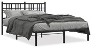 Estrutura de cama com cabeceira 140x190 cm metal preto